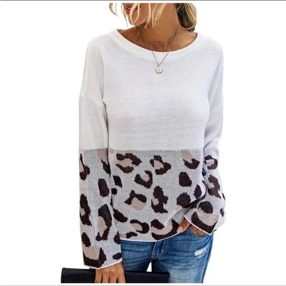 Animal print tunic sweater SHEIN NWT - Picture 2 of 3